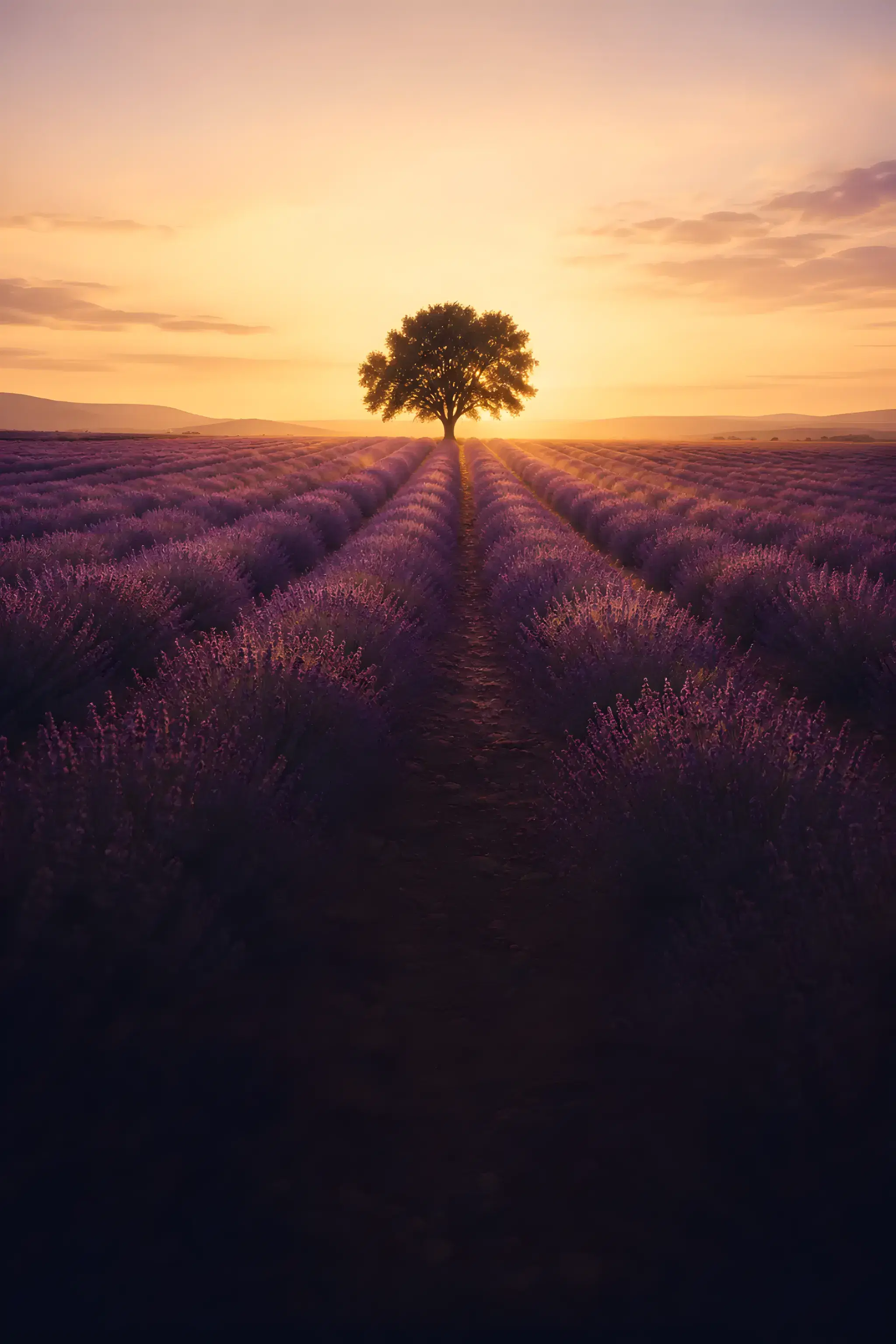 Lavender Field save-the-date design