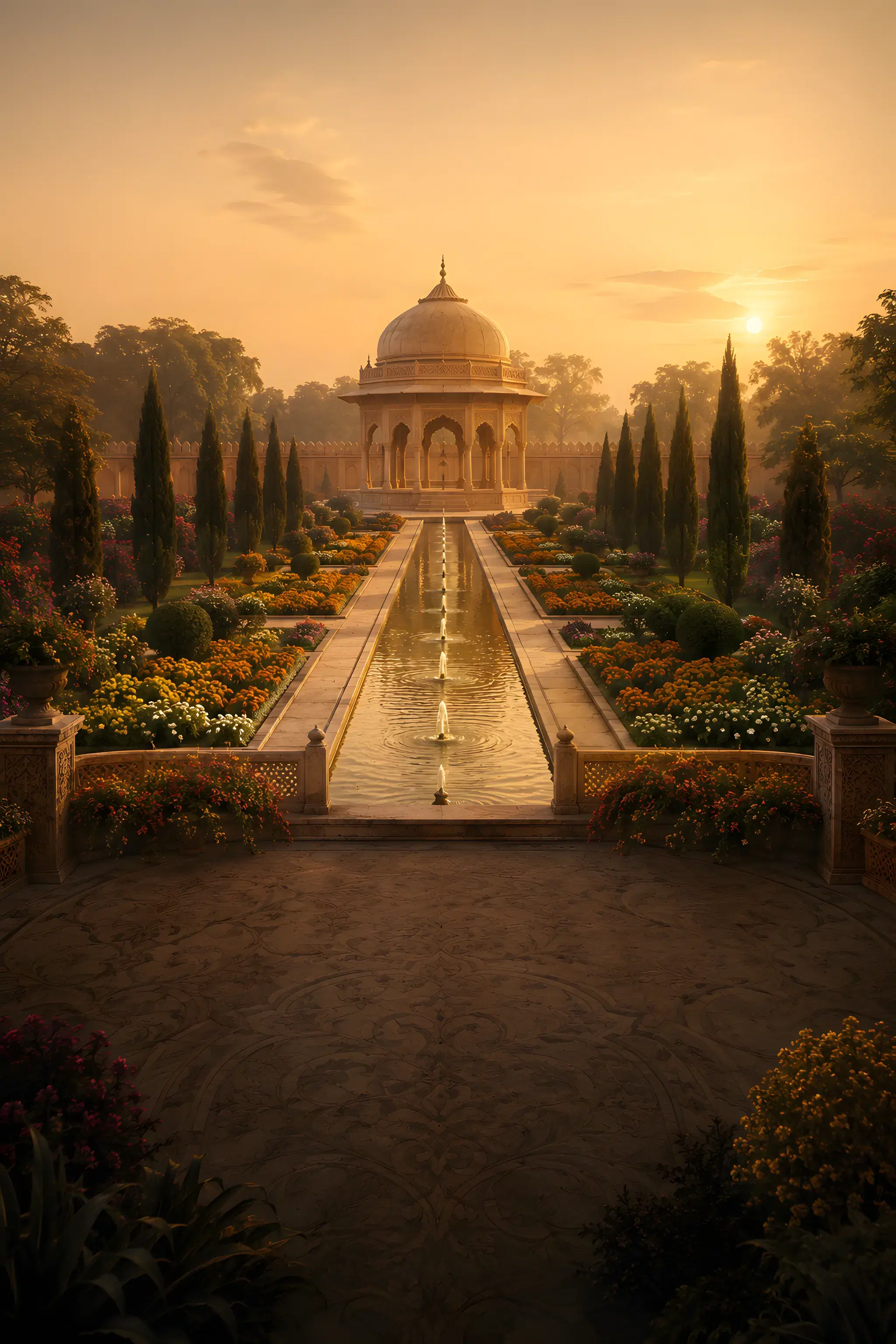 Mughal Garden save-the-date design